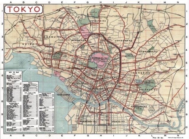 戦前の東京の地図（海外の反応）