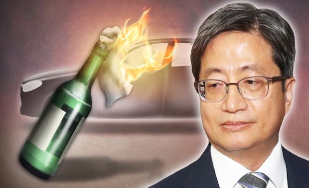 韓国人「韓国最高裁長官の車両に火炎瓶が投げつけられる！その決定的瞬間がこちら」