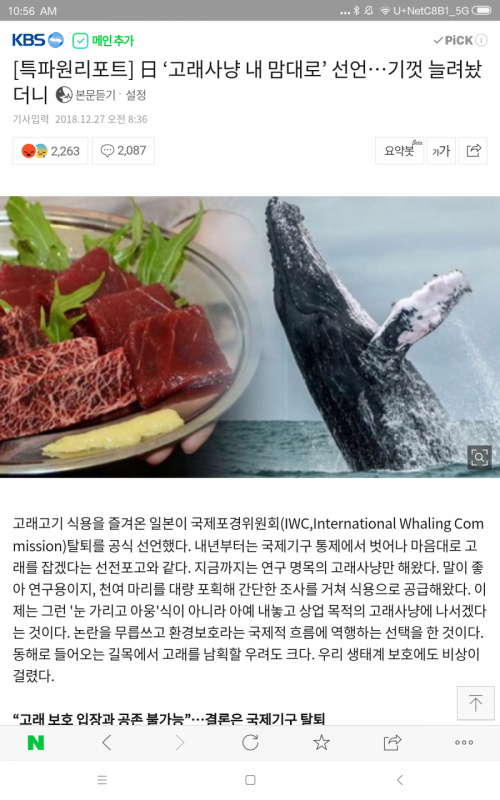 韓国人「韓国＝犬vs日本＝鯨」