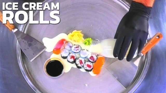 日本への冒涜？寿司からアイスクリームを作る動画に批判殺到（海外の反応）