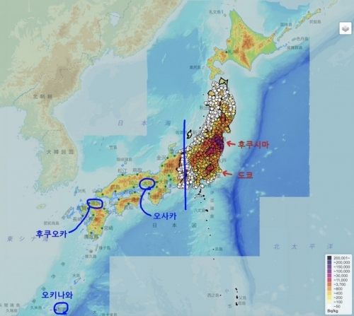 韓国人「日本の放射能地図。ここまで来れば滅びたと思う…」「独島が凄く気になる…」