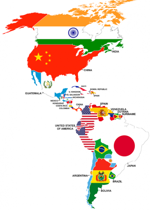 韓国人「ブラジルは日本？興味深いですね」　アメリカ大陸の各国家の2番目に多く住んでいる国の人たちを示した地図