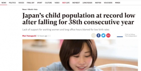 中国人「日本が絶望的な危機に直面　児童数が38年連続で減少、史上最低へ」