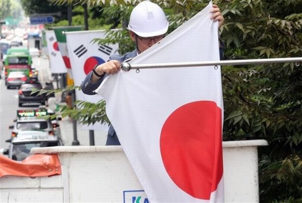 ソウルの通りに掲げられた万国旗、日本国旗だけ撤去される…「日本の経済報復に抗議」＝韓国の反応
