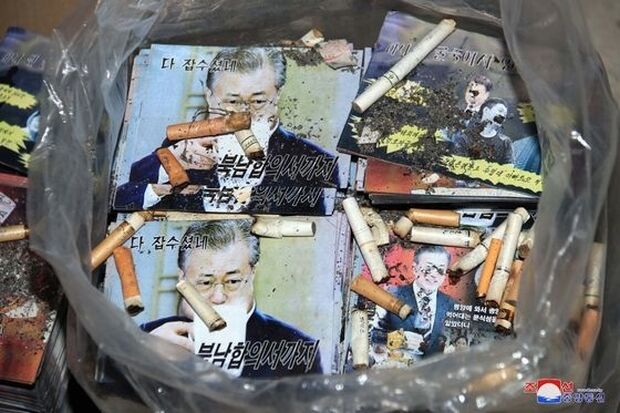 文大統領の顔にタバコの吸い殻…北朝鮮、大規模な対南ビラ散布を予告＝韓国の反応