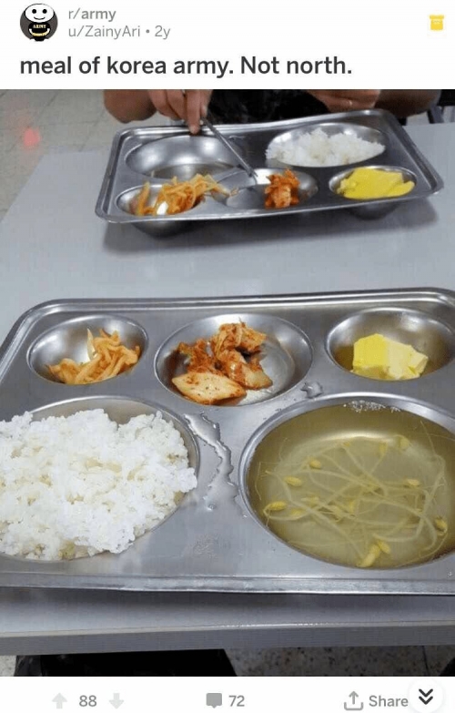 海外「韓国軍の食事がヤバすぎる…北じゃない方の」