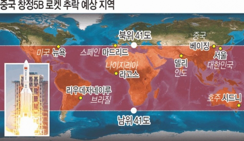 【悲報】韓国人「中国の20tロケットの残骸が週末にソウルに落ちる可能性」