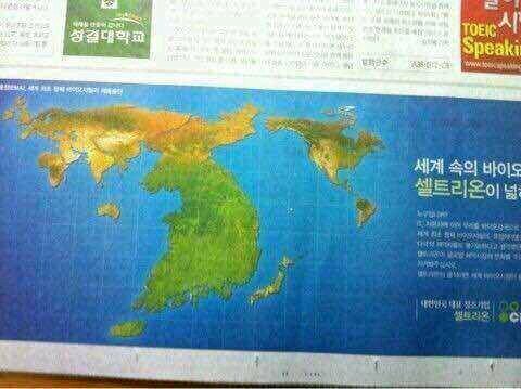 中国人「韓国の地図はこうなってるらしいぞ」
