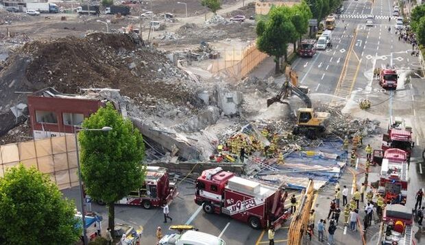 韓国人「9人が死亡した建物崩壊事故、原因が判明」
